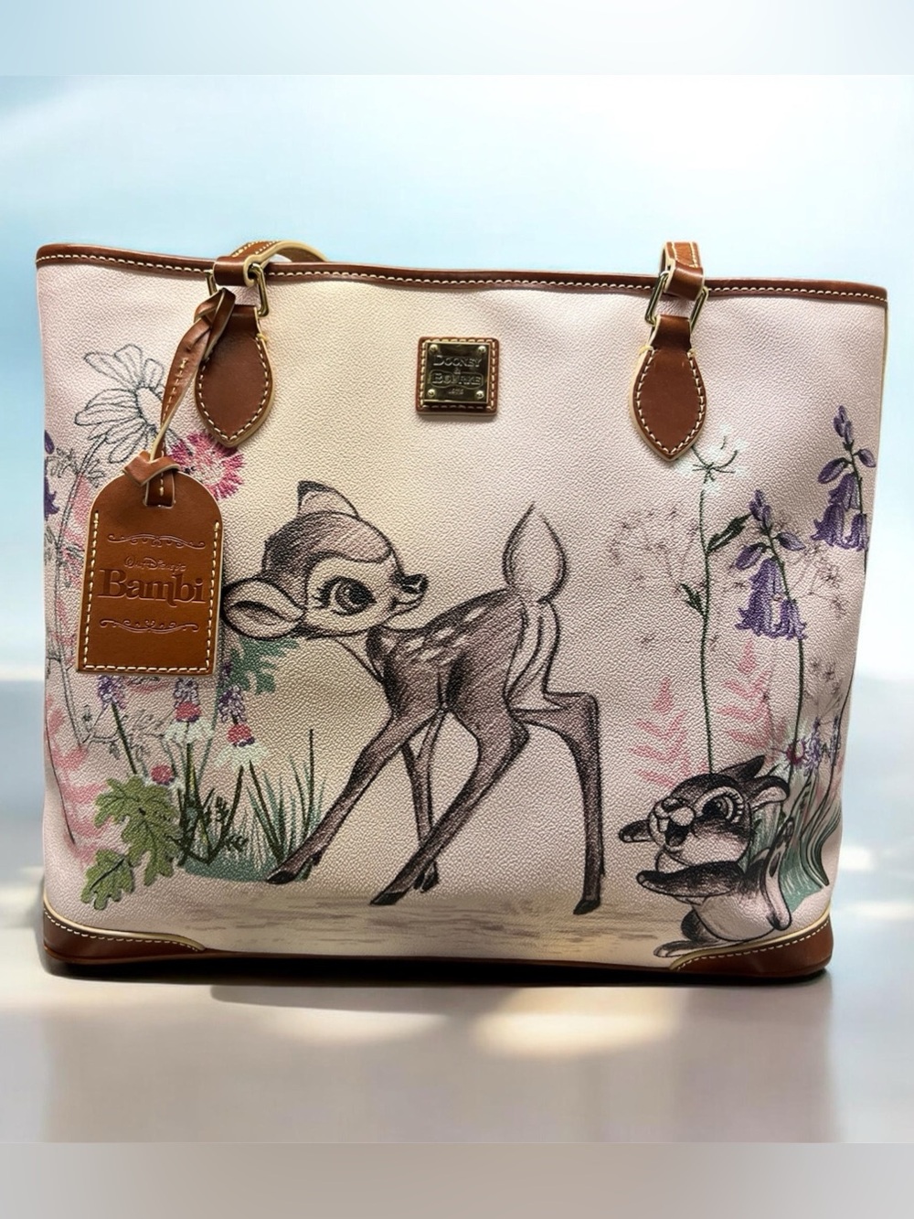 Dooney & Bourke Pink Floral Bambi Sketch Tote